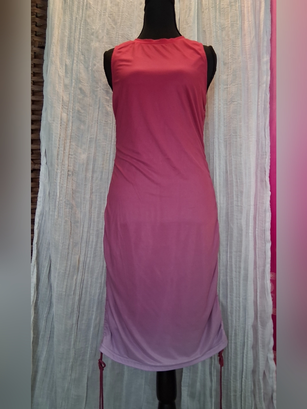 Steve Madden Pink to Lavender Ombre Sleeveless Midi Dress